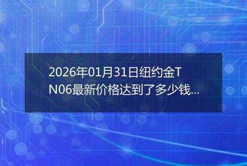 2026年01月31日纽约金TN06最新价格达到了多少钱一克