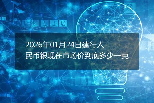 2026年01月24日建行人民币银现在市场价到底多少一克