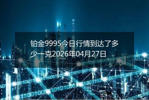 铂金9995今日行情到达了多少一克2026年04月27日
