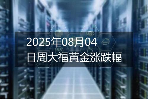 2025年08月04日周大福黄金涨跌幅