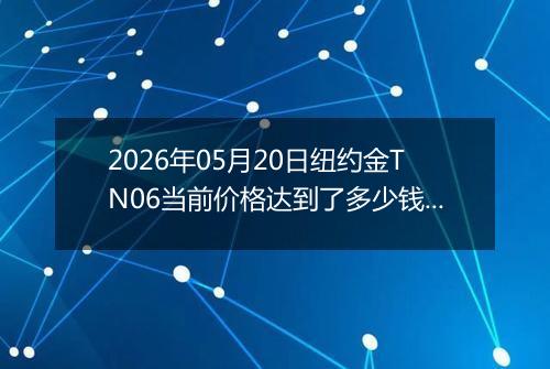 2026年05月20日纽约金TN06当前价格达到了多少钱一克2026年05月20日
