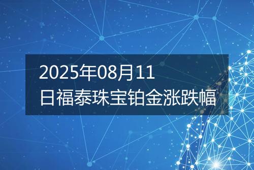 2025年08月11日福泰珠宝铂金涨跌幅