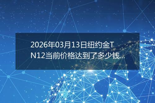 2026年03月13日纽约金TN12当前价格达到了多少钱一克2026年03月13日