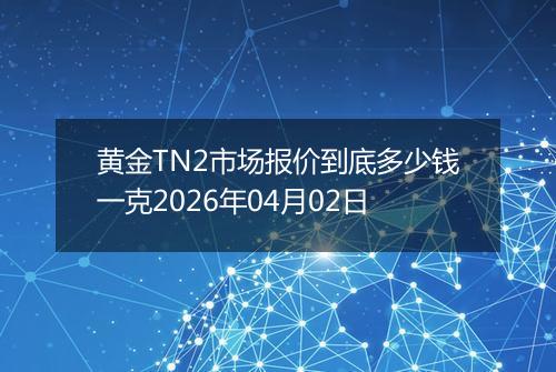 黄金TN2市场报价到底多少钱一克2026年04月02日