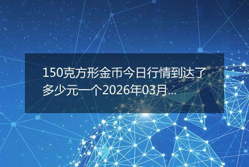 150克方形金币今日行情到达了多少元一个2026年03月17日