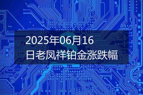 2025年06月16日老凤祥铂金涨跌幅