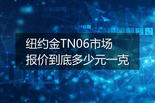 纽约金TN06市场报价到底多少元一克