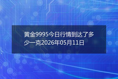 黄金9995今日行情到达了多少一克2026年05月11日