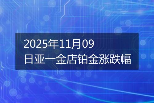 2025年11月09日亚一金店铂金涨跌幅