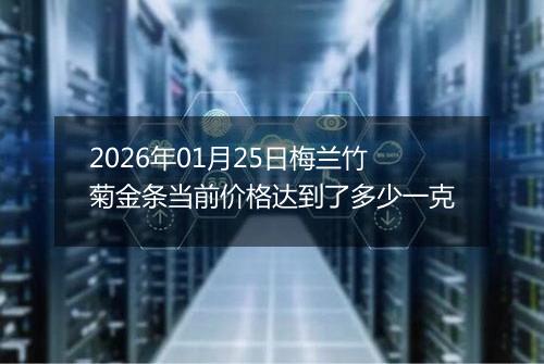 2026年01月25日梅兰竹菊金条当前价格达到了多少一克