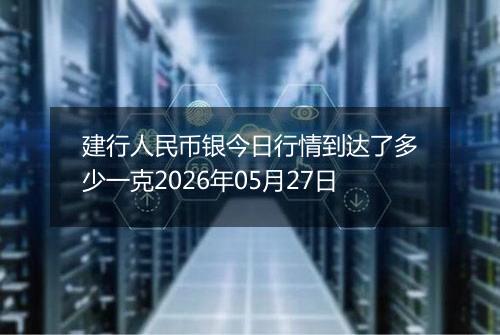 建行人民币银今日行情到达了多少一克2026年05月27日