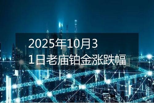2025年10月31日老庙铂金涨跌幅