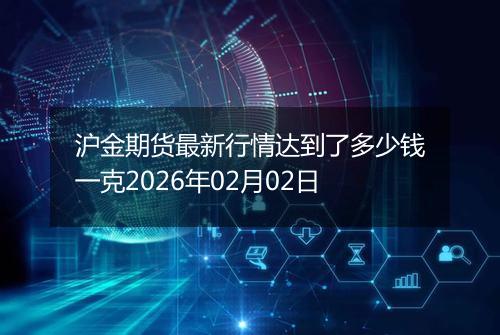 沪金期货最新行情达到了多少钱一克2026年02月02日