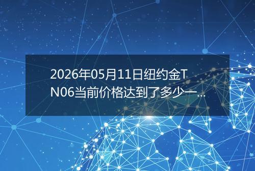 2026年05月11日纽约金TN06当前价格达到了多少一克2026年05月11日