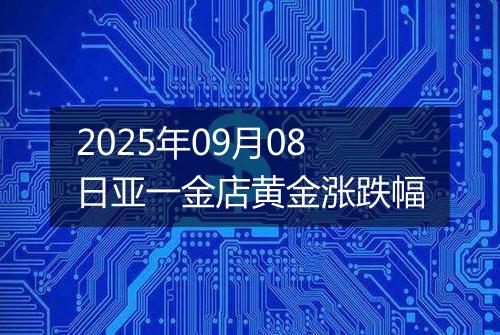 2025年09月08日亚一金店黄金涨跌幅
