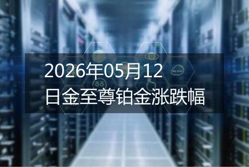 2026年05月12日金至尊铂金涨跌幅