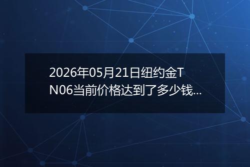 2026年05月21日纽约金TN06当前价格达到了多少钱一克2026年05月21日