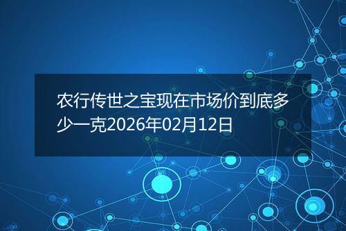 农行传世之宝现在市场价到底多少一克2026年02月12日
