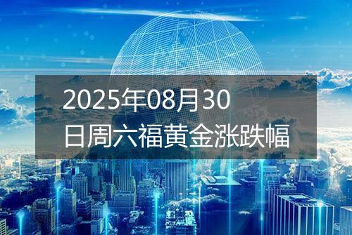 2025年08月30日周六福黄金涨跌幅
