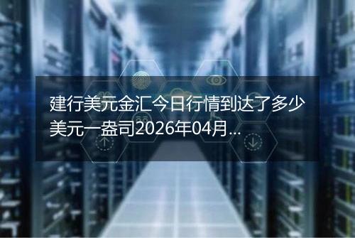 建行美元金汇今日行情到达了多少美元一盎司2026年04月01日