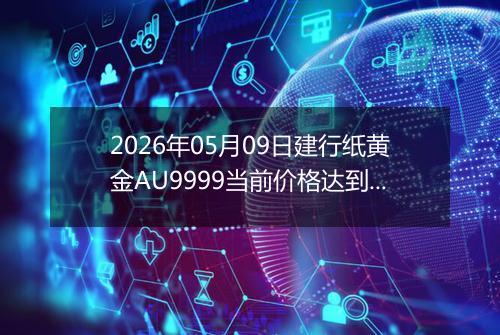 2026年05月09日建行纸黄金AU9999当前价格达到了多少一克2026年05月09日