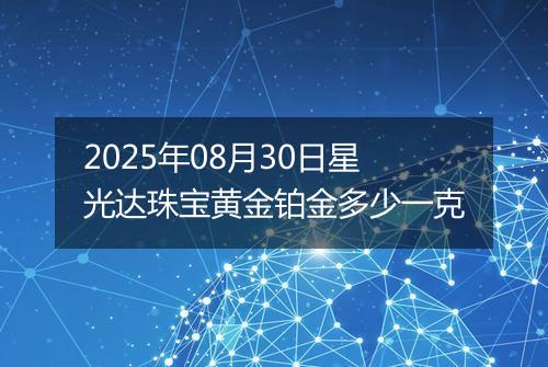 2025年08月30日星光达珠宝黄金铂金多少一克
