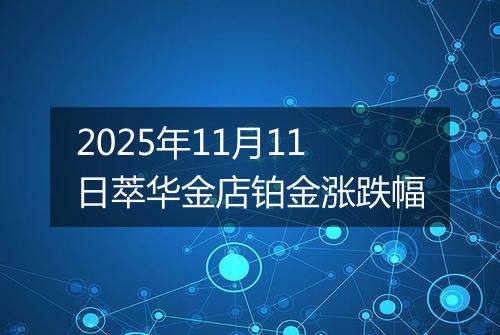 2025年11月11日萃华金店铂金涨跌幅
