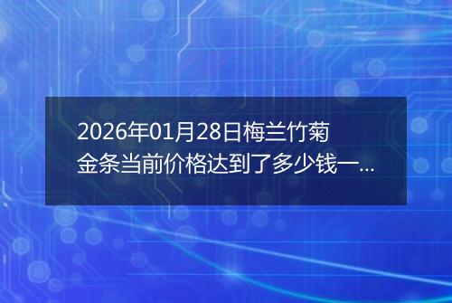 2026年01月28日梅兰竹菊金条当前价格达到了多少钱一克2026年01月28日