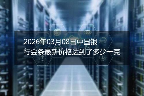2026年03月08日中国银行金条最新价格达到了多少一克