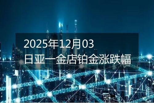 2025年12月03日亚一金店铂金涨跌幅