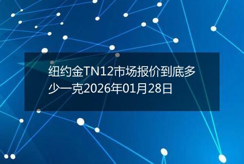 纽约金TN12市场报价到底多少一克2026年01月28日