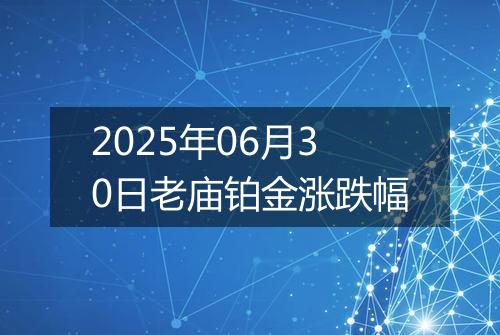2025年06月30日老庙铂金涨跌幅