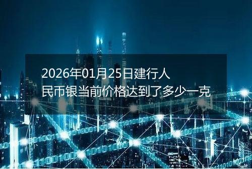 2026年01月25日建行人民币银当前价格达到了多少一克