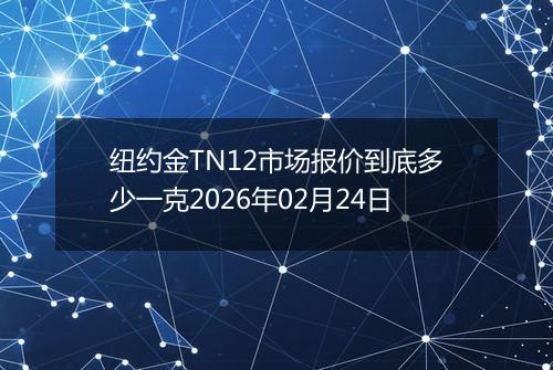 纽约金TN12市场报价到底多少一克2026年02月24日