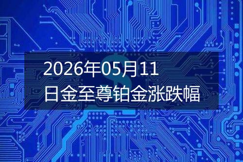 2026年05月11日金至尊铂金涨跌幅