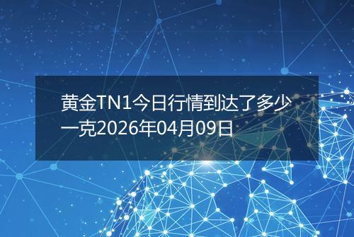 黄金TN1今日行情到达了多少一克2026年04月09日