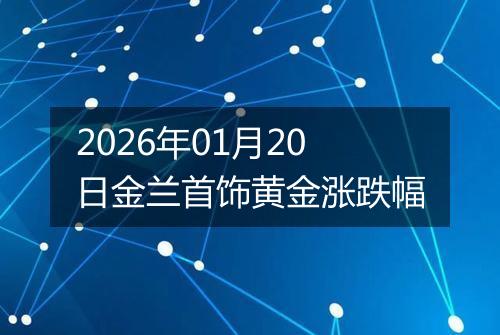 2026年01月20日金兰首饰黄金涨跌幅