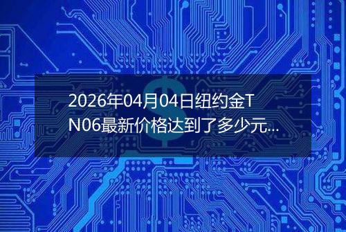 2026年04月04日纽约金TN06最新价格达到了多少元一克