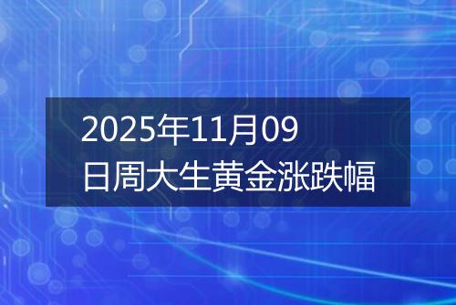 2025年11月09日周大生黄金涨跌幅