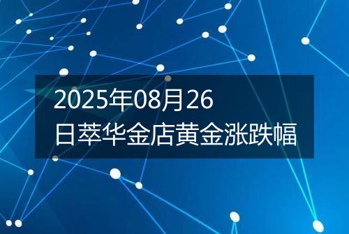 2025年08月26日萃华金店黄金涨跌幅