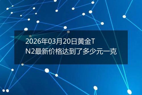 2026年03月20日黄金TN2最新价格达到了多少元一克