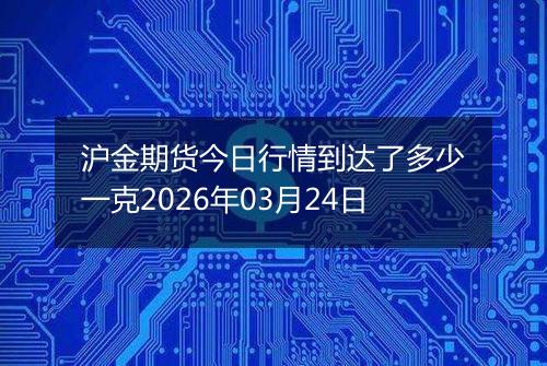 沪金期货今日行情到达了多少一克2026年03月24日