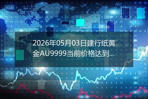 2026年05月03日建行纸黄金AU9999当前价格达到了多少元一克2026年05月03日