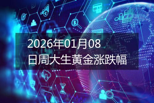 2026年01月08日周大生黄金涨跌幅