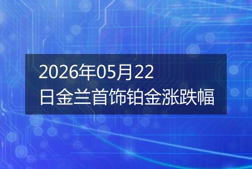 2026年05月22日金兰首饰铂金涨跌幅