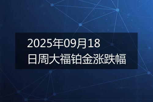 2025年09月18日周大福铂金涨跌幅