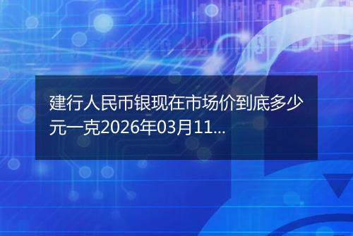 建行人民币银现在市场价到底多少元一克2026年03月11日