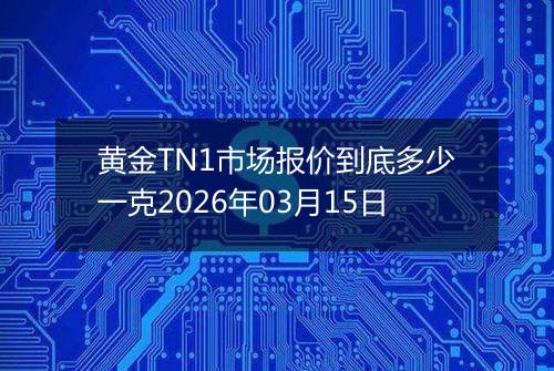 黄金TN1市场报价到底多少一克2026年03月15日