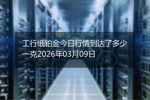 工行纸铂金今日行情到达了多少一克2026年03月09日