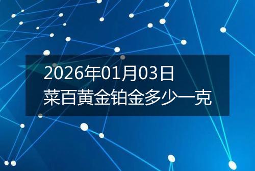 2026年01月03日菜百黄金铂金多少一克